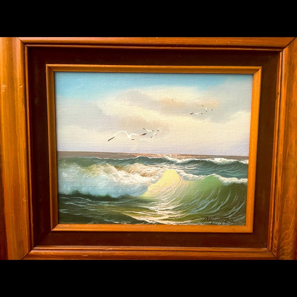Gorgeous signed vintage original painting seascape